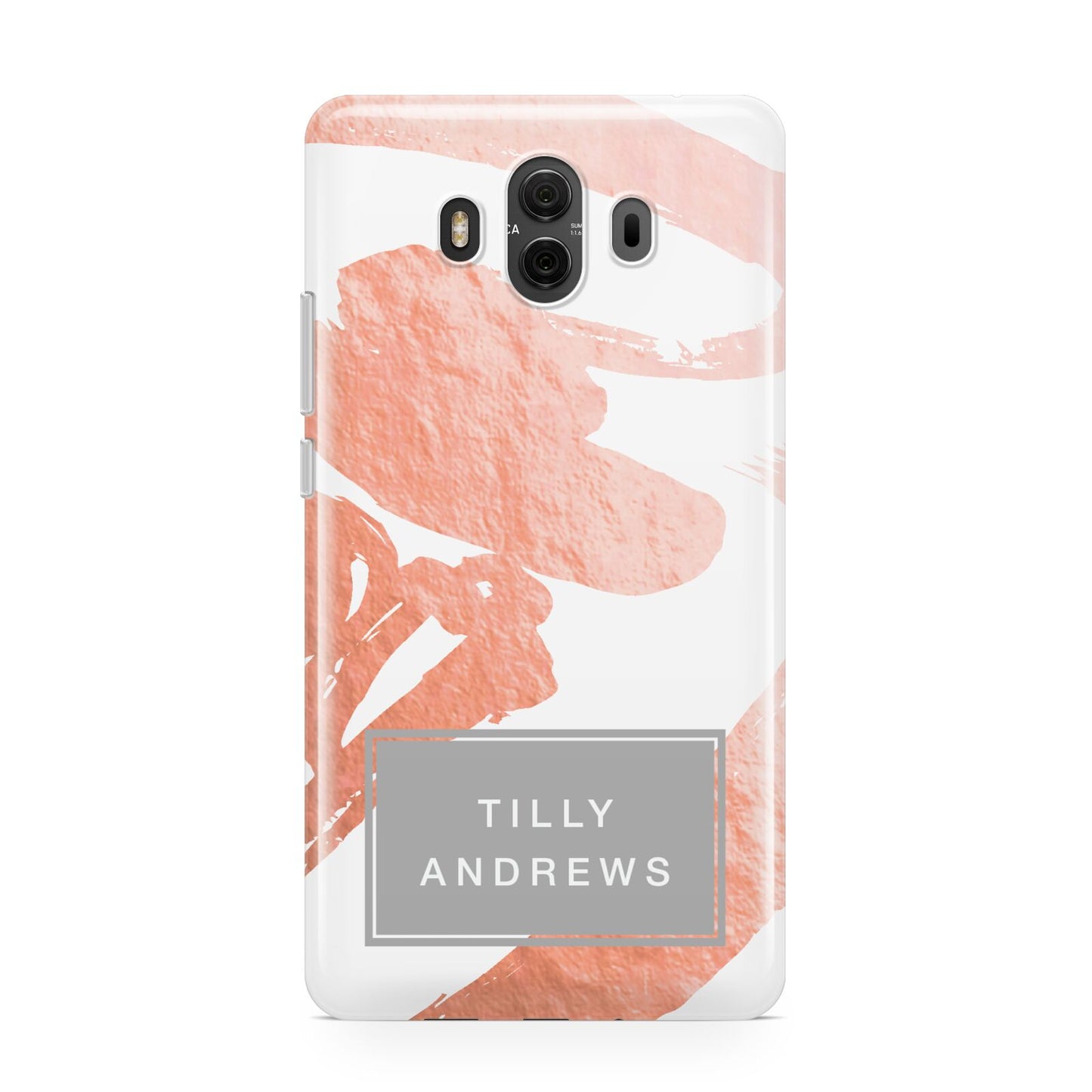 Personalised Rose Gold Leaf Name Huawei Mate 10 Protective Phone Case