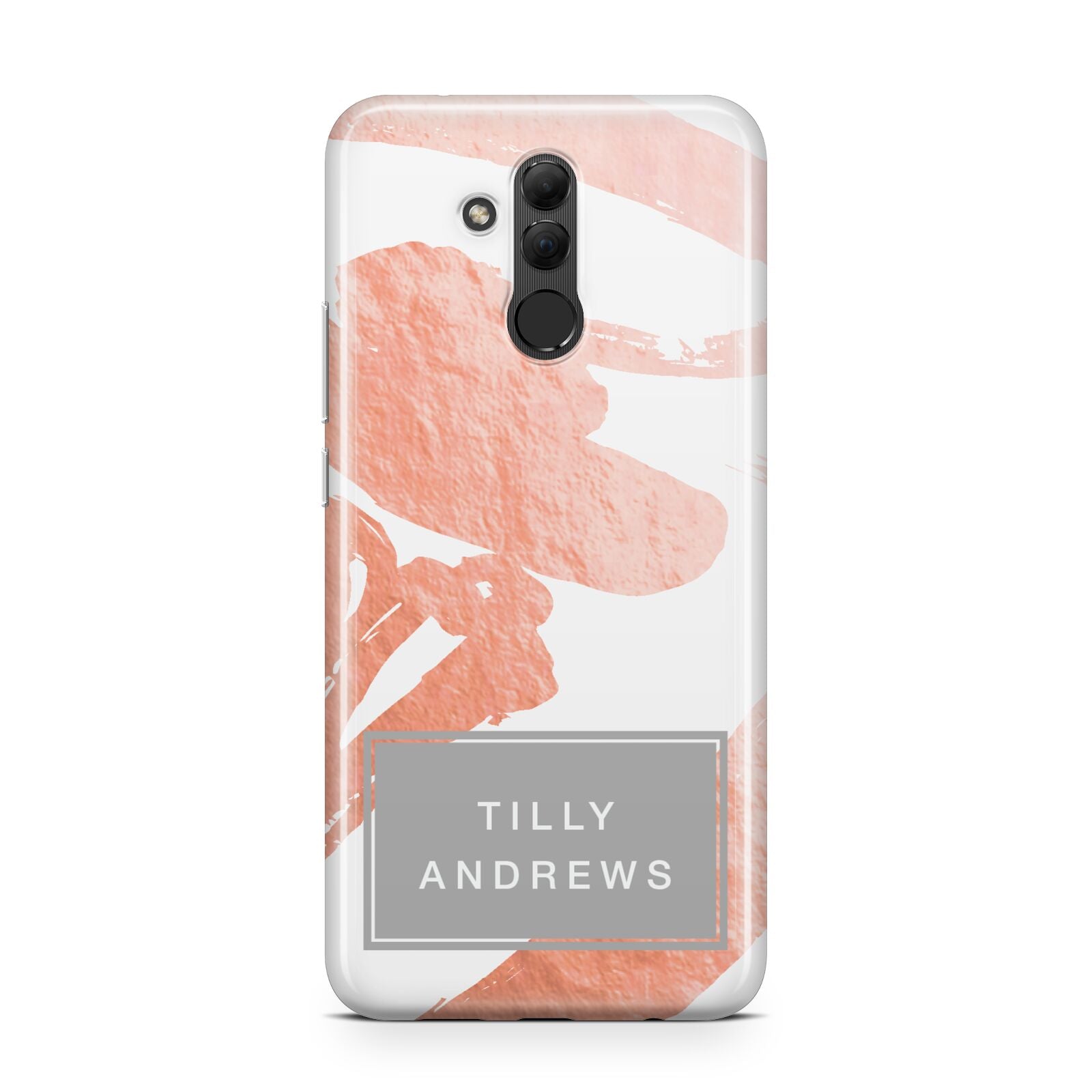 Personalised Rose Gold Leaf Name Huawei Mate 20 Lite
