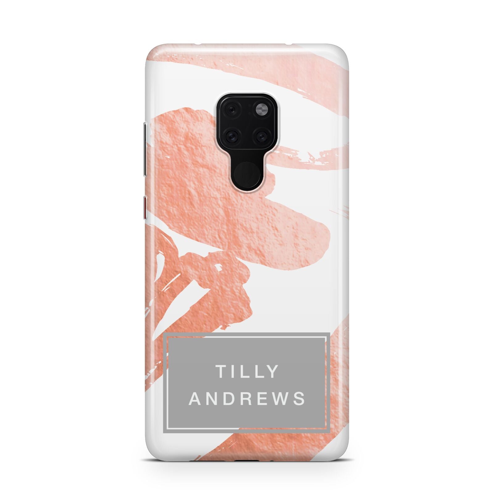 Personalised Rose Gold Leaf Name Huawei Mate 20 Phone Case