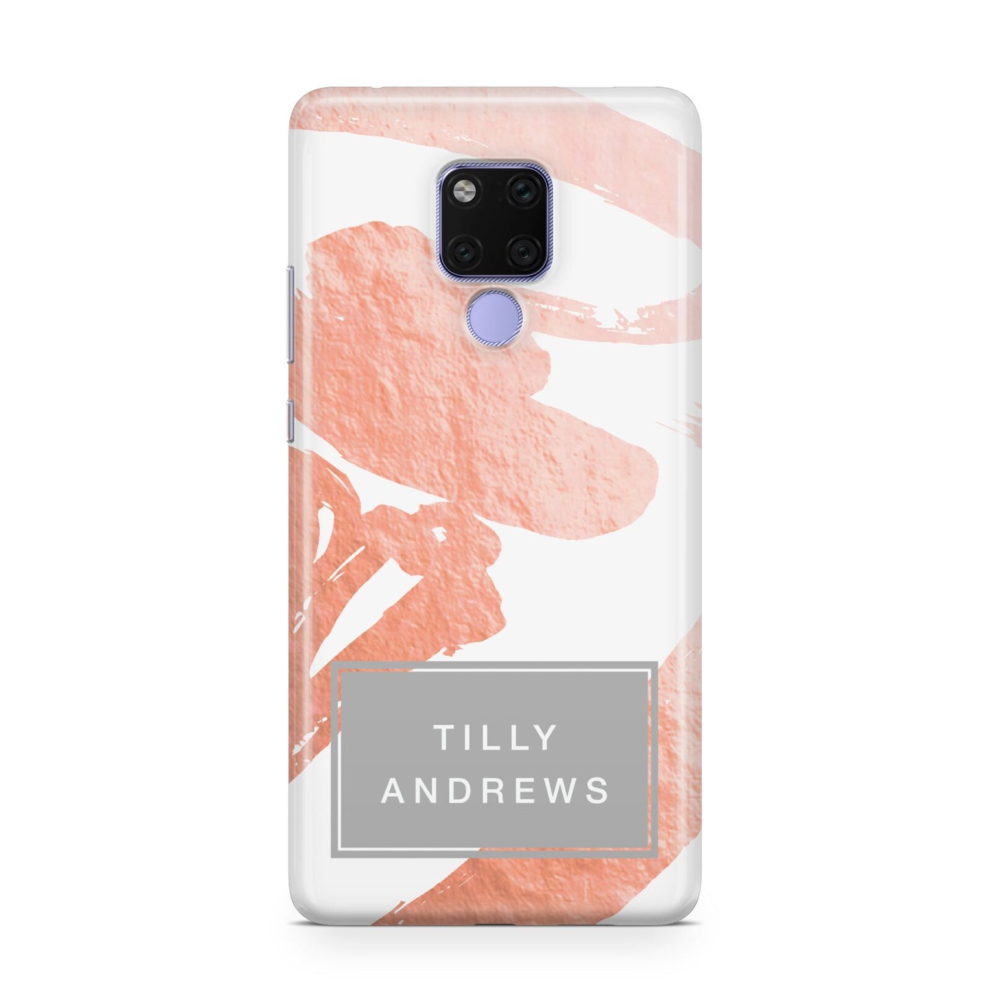 Personalised Rose Gold Leaf Name Huawei Mate 20X Phone Case