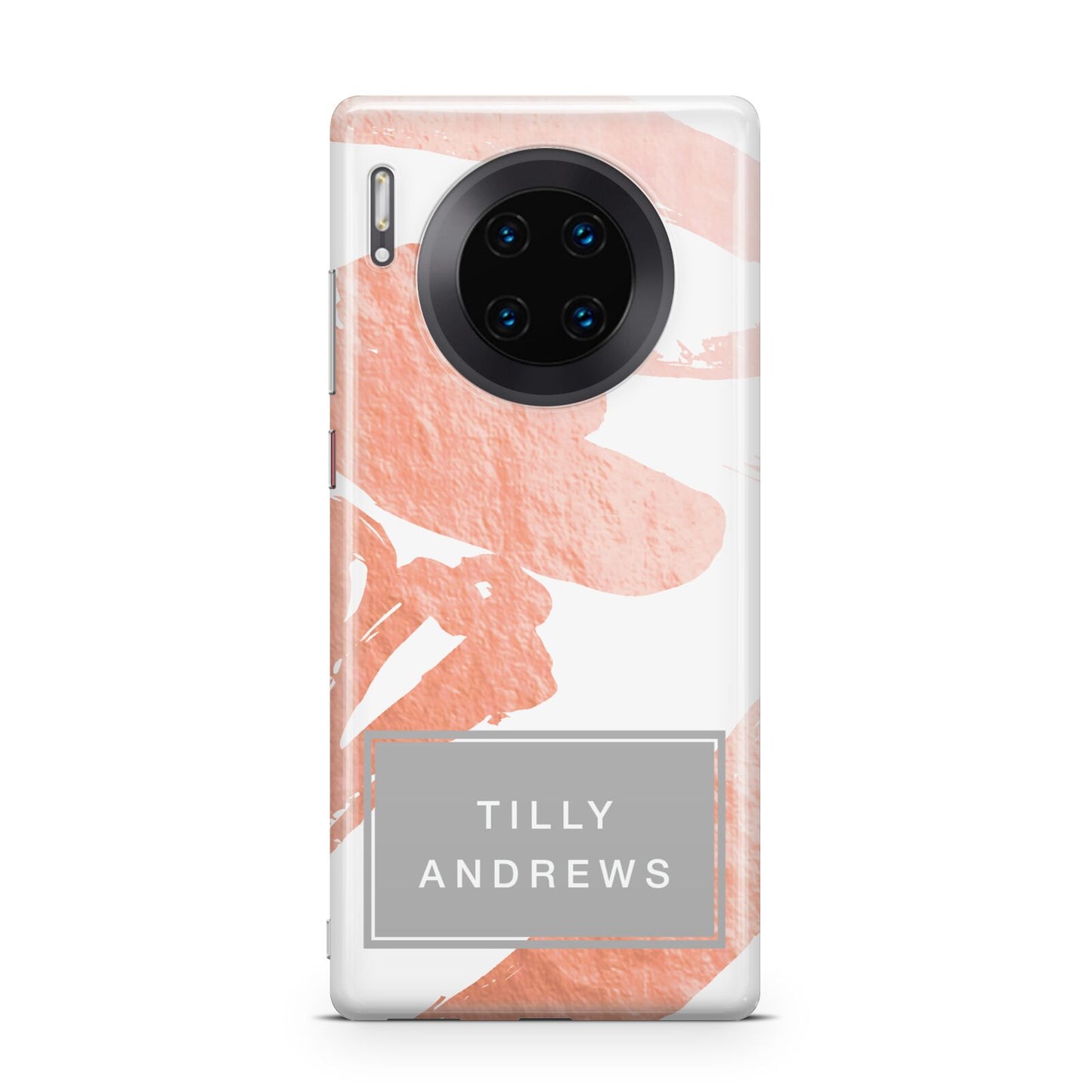 Personalised Rose Gold Leaf Name Huawei Mate 30 Pro Phone Case