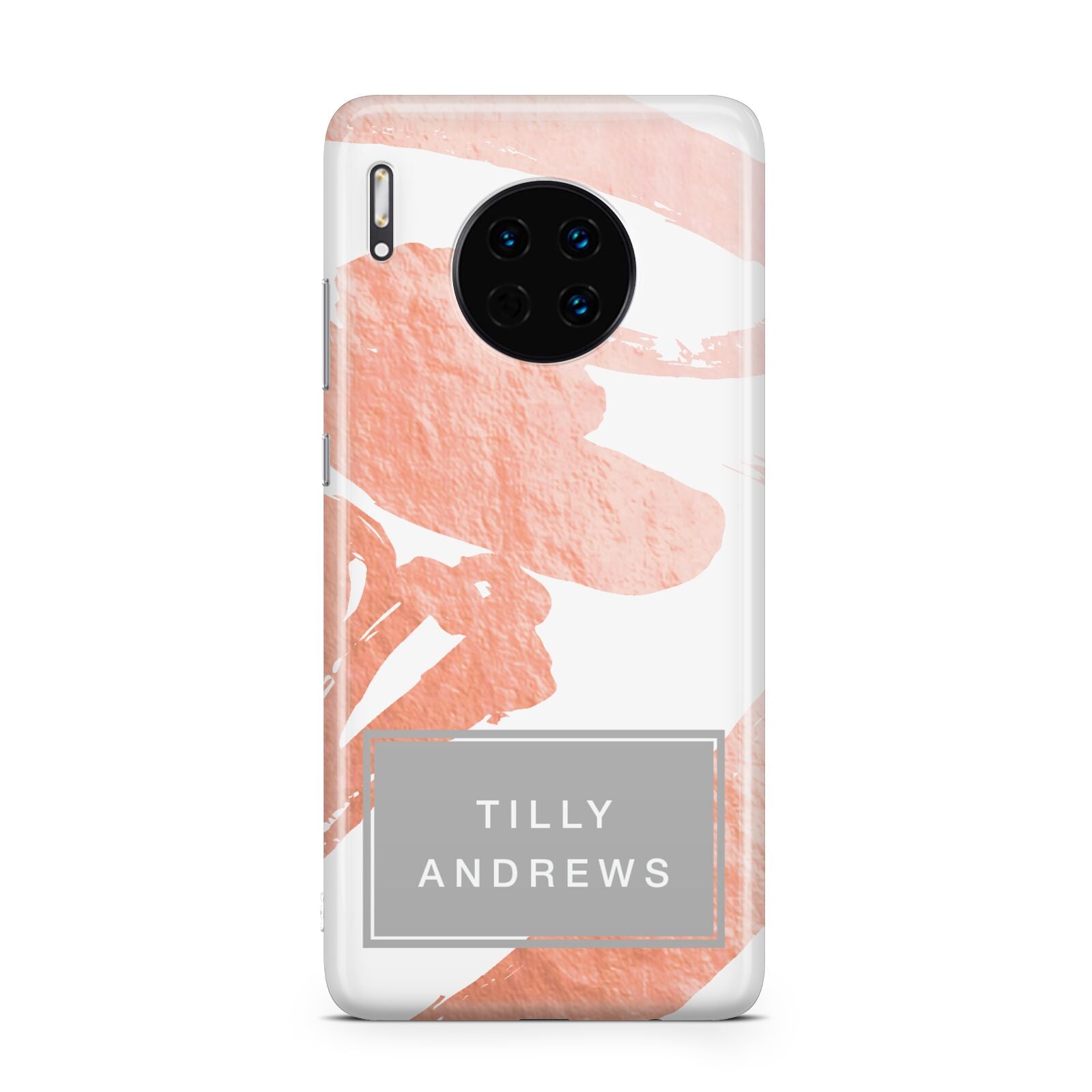 Personalised Rose Gold Leaf Name Huawei Mate 30