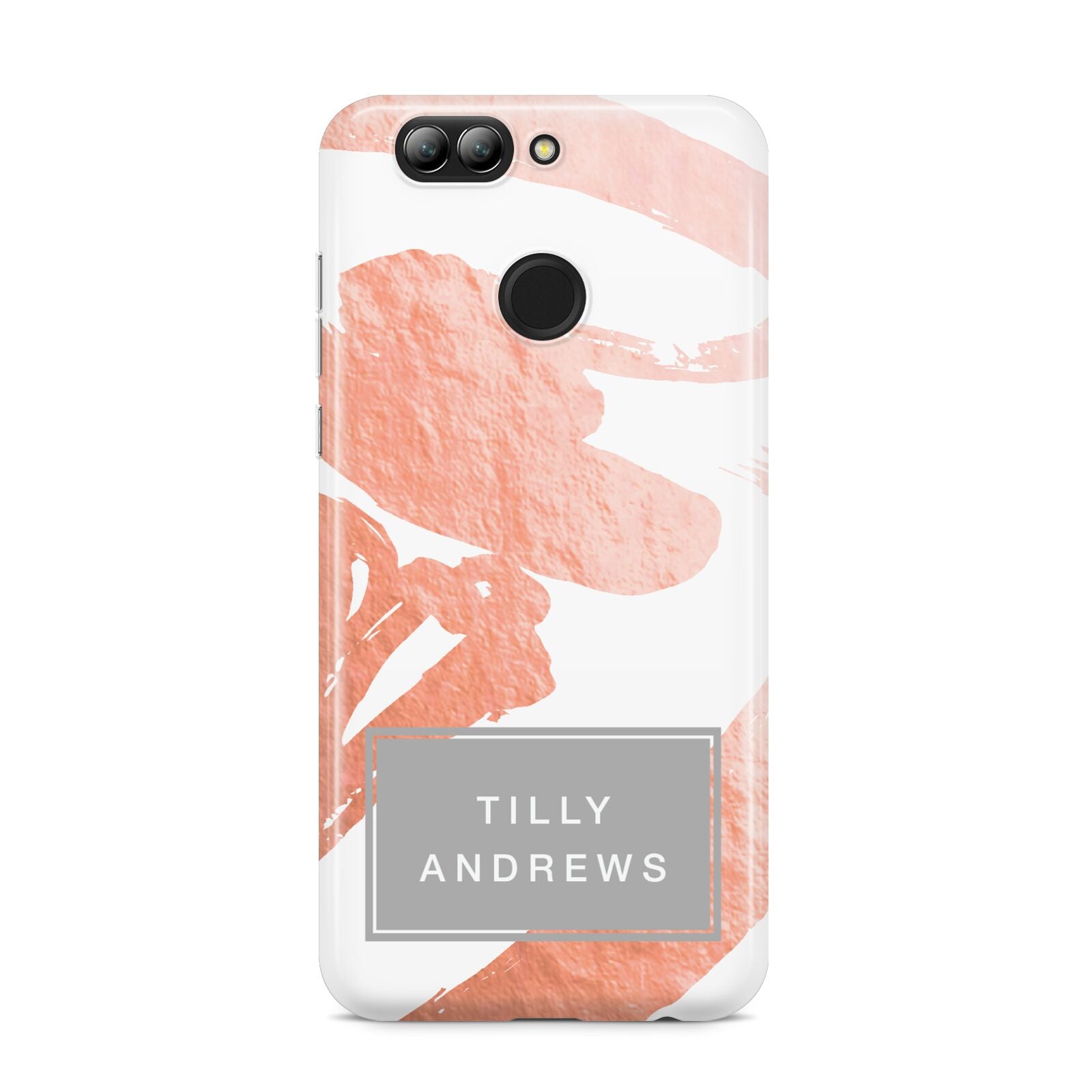 Personalised Rose Gold Leaf Name Huawei Nova 2s Phone Case