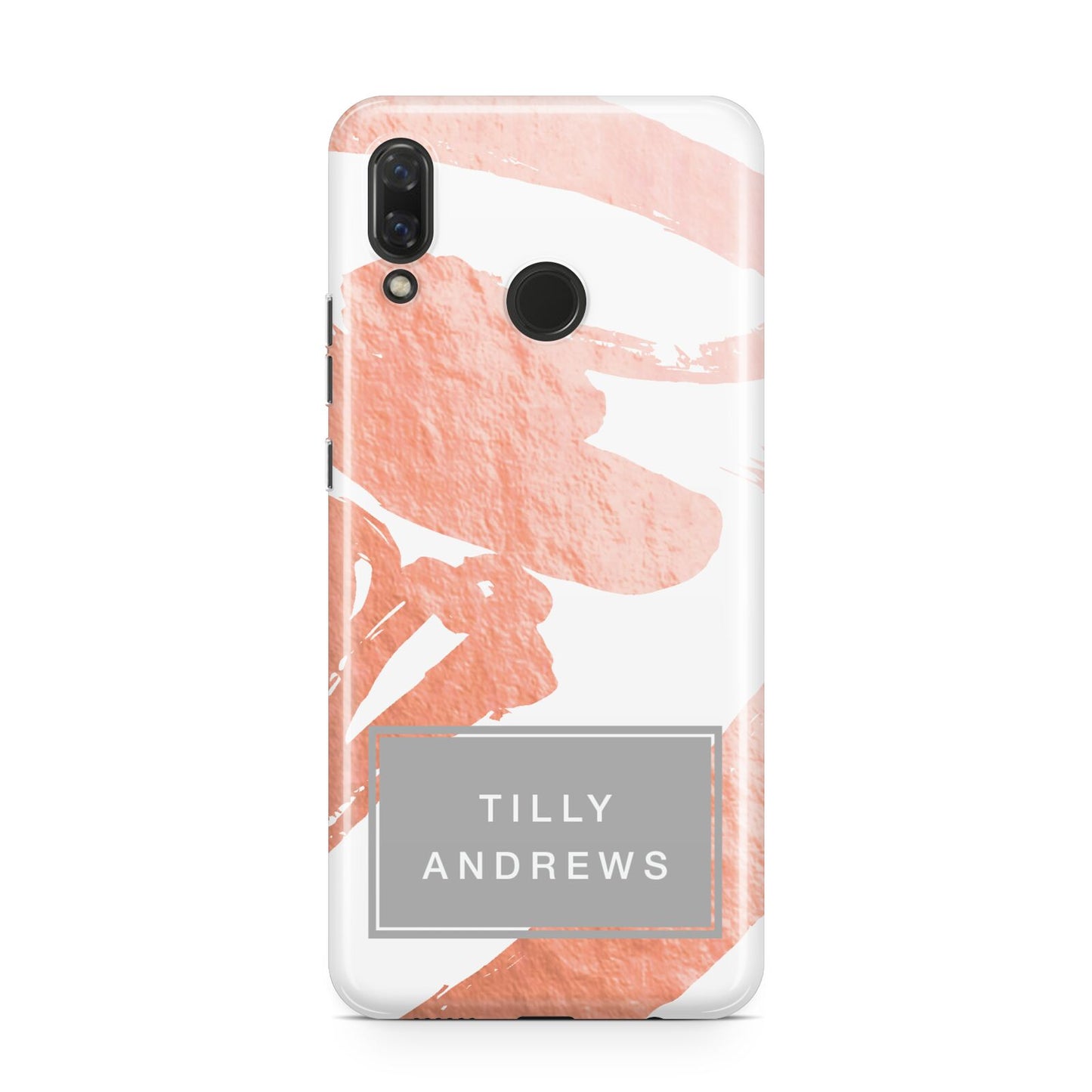 Personalised Rose Gold Leaf Name Huawei Nova 3 Phone Case
