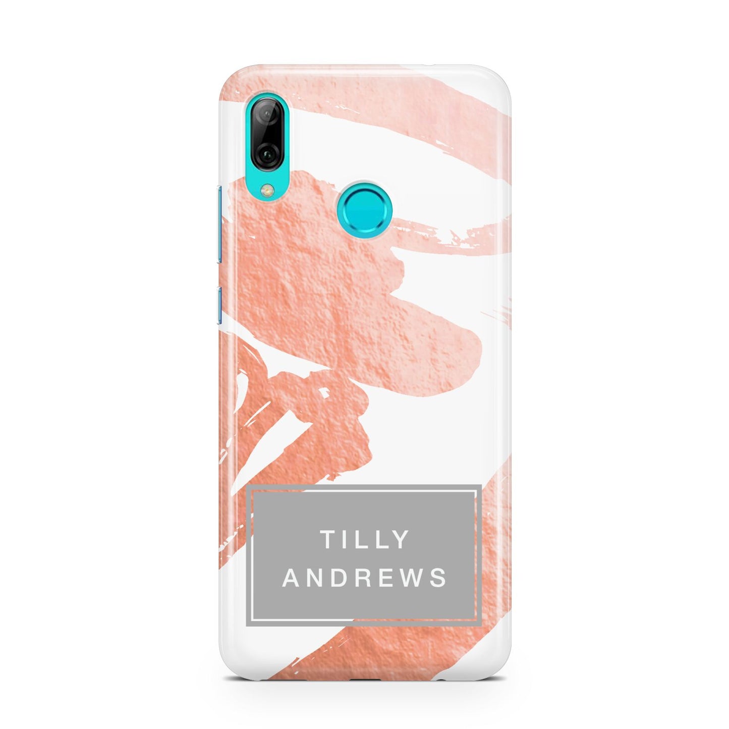 Personalised Rose Gold Leaf Name Huawei P Smart 2019 Case