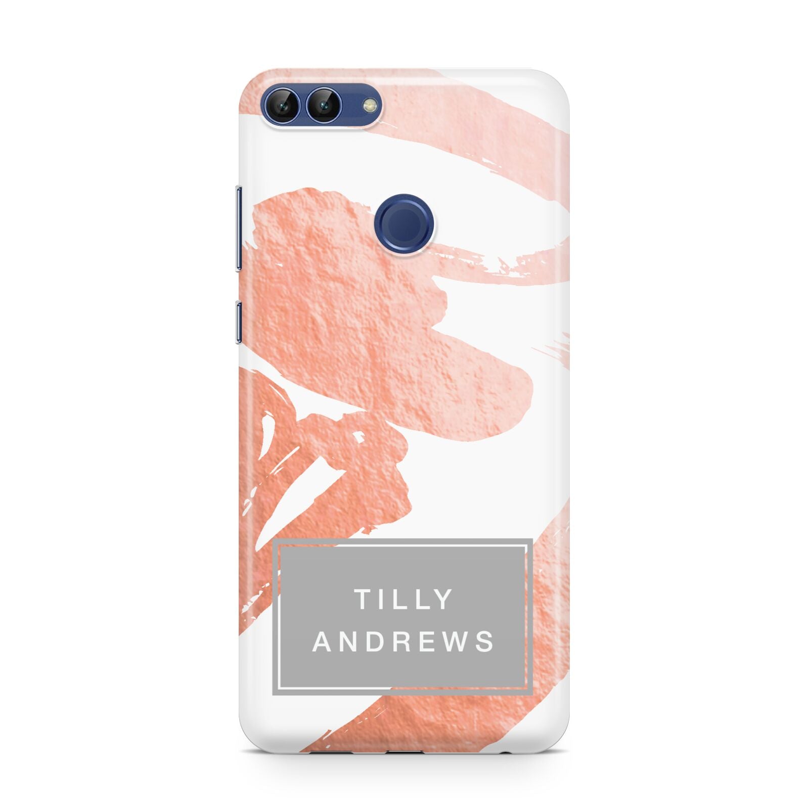 Personalised Rose Gold Leaf Name Huawei P Smart Case