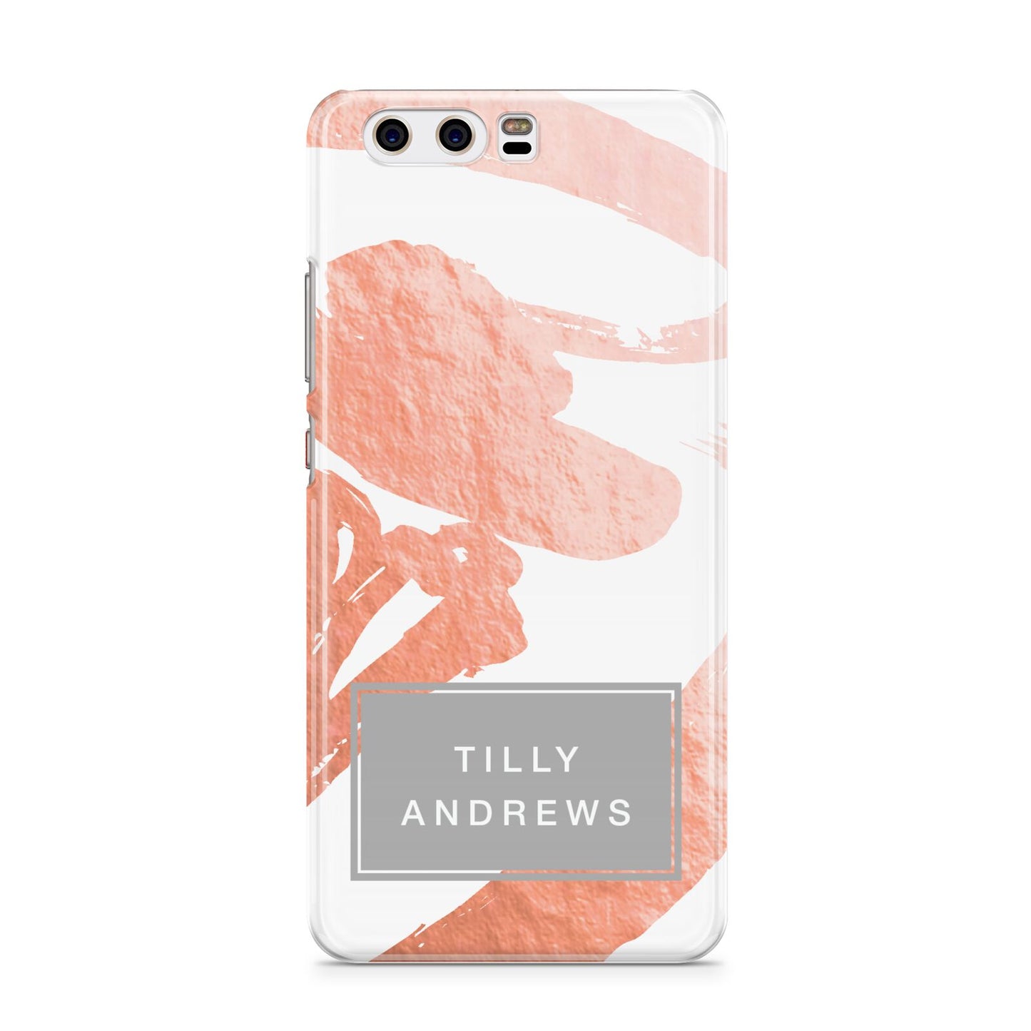 Personalised Rose Gold Leaf Name Huawei P10 Phone Case