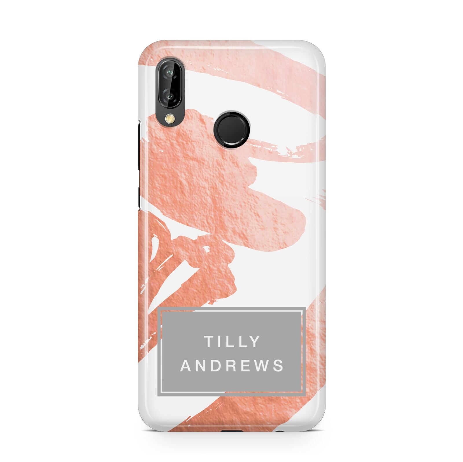 Personalised Rose Gold Leaf Name Huawei P20 Lite Phone Case