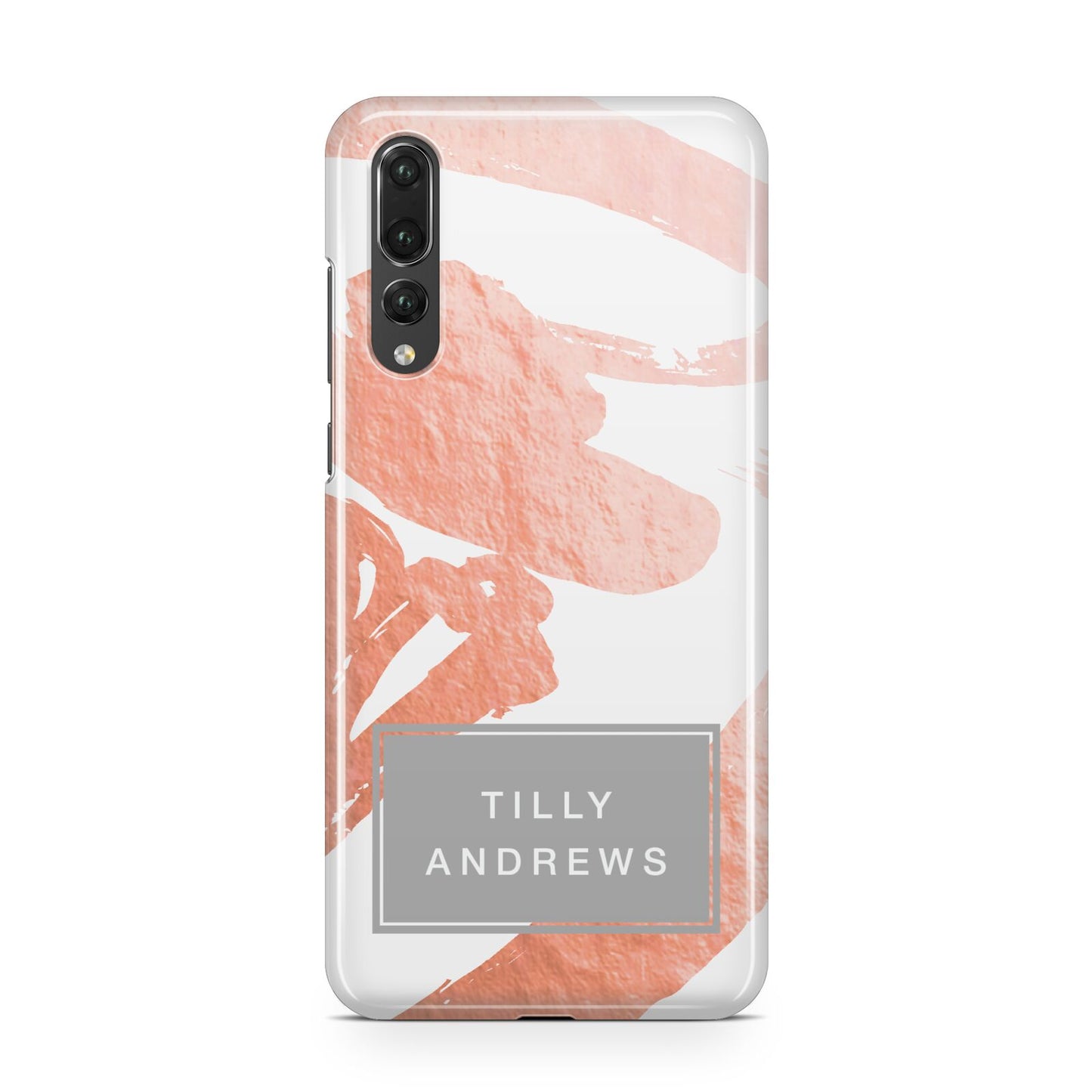Personalised Rose Gold Leaf Name Huawei P20 Pro Phone Case