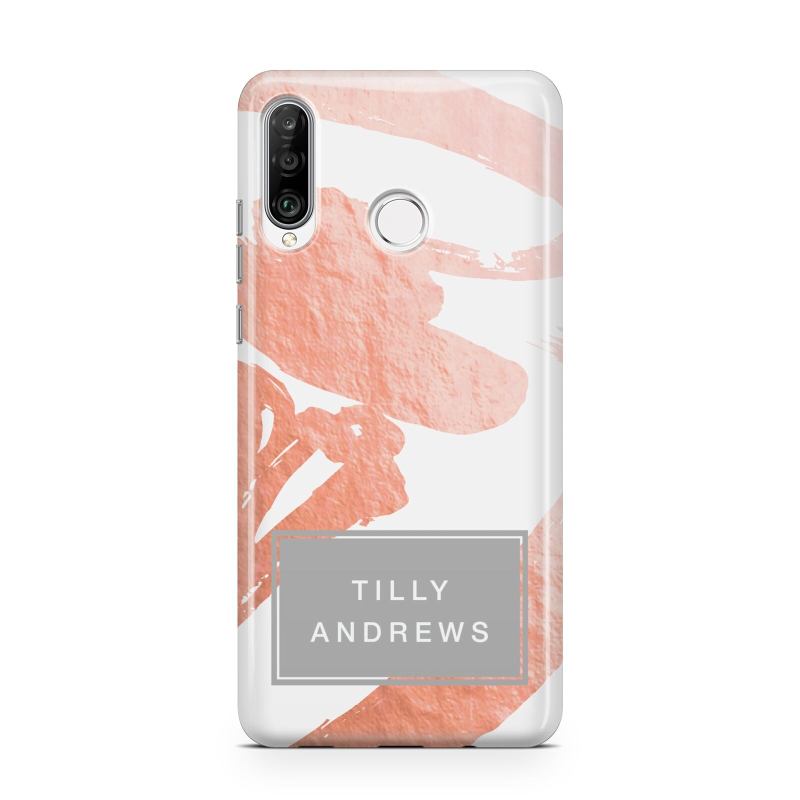 Personalised Rose Gold Leaf Name Huawei P30 Lite Phone Case