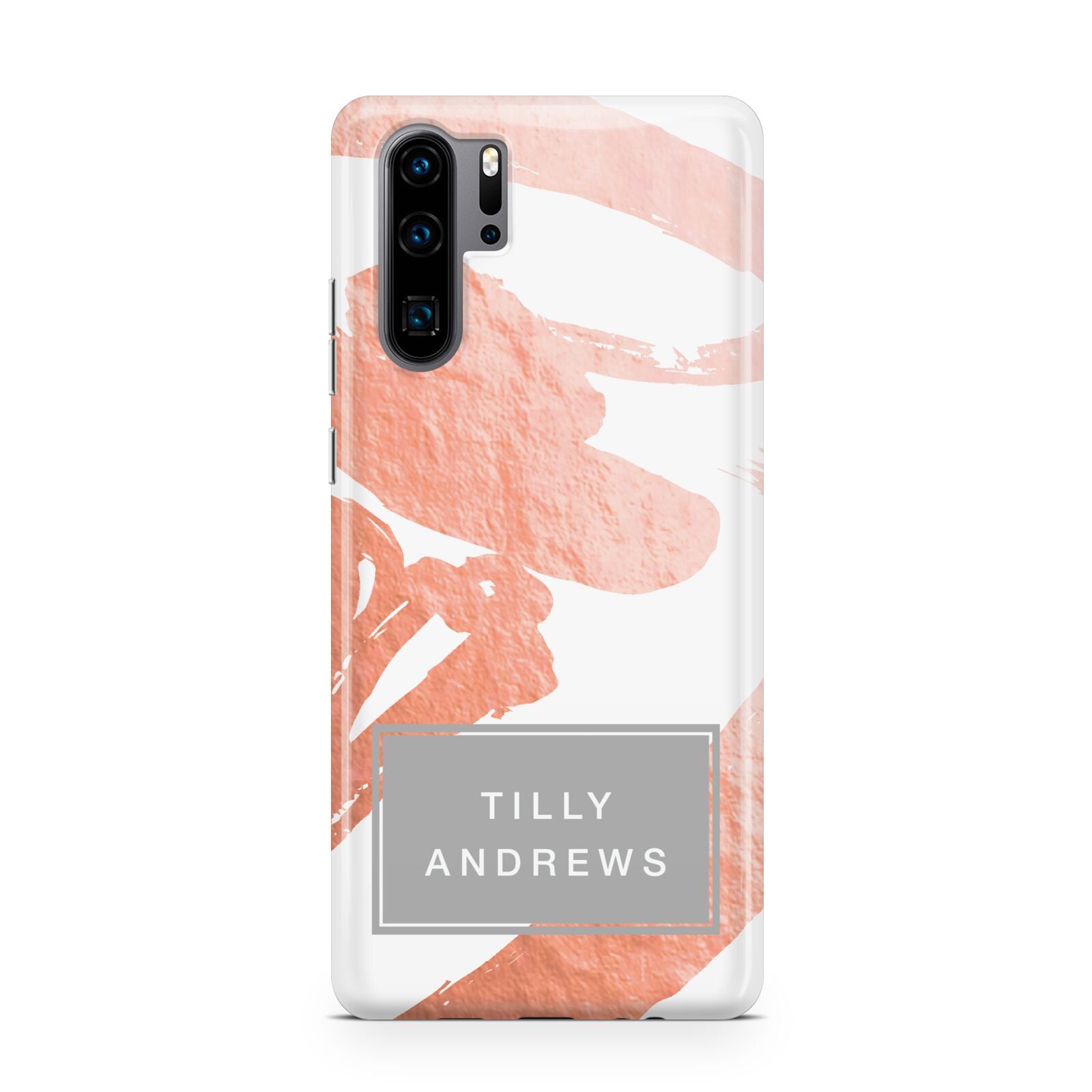 Personalised Rose Gold Leaf Name Huawei P30 Pro Phone Case