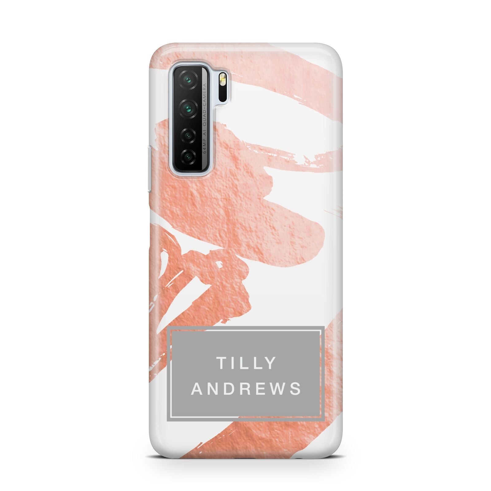 Personalised Rose Gold Leaf Name Huawei P40 Lite 5G Phone Case