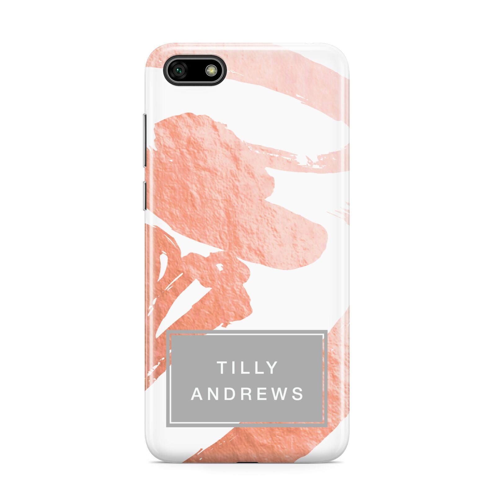 Personalised Rose Gold Leaf Name Huawei Y5 Prime 2018 Phone Case