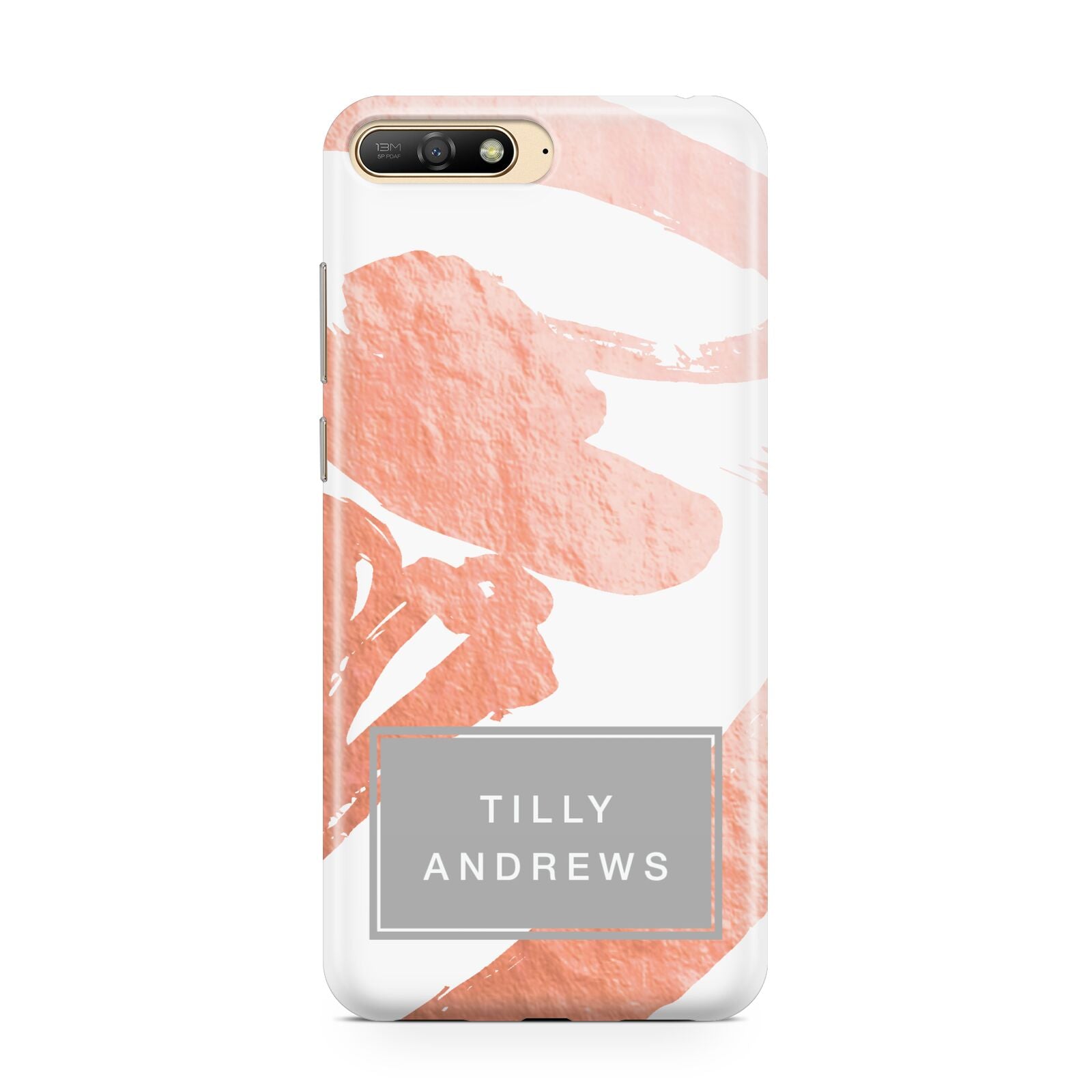 Personalised Rose Gold Leaf Name Huawei Y6 2018