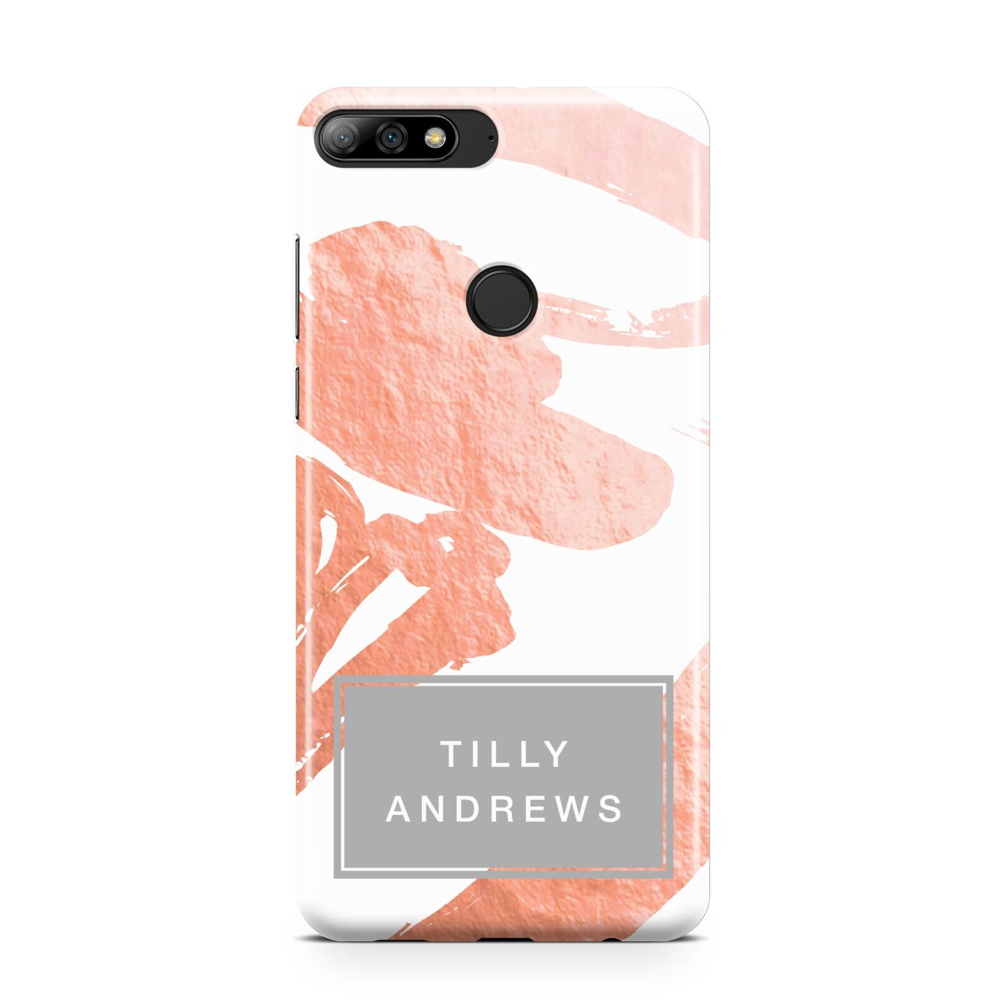 Personalised Rose Gold Leaf Name Huawei Y7 2018
