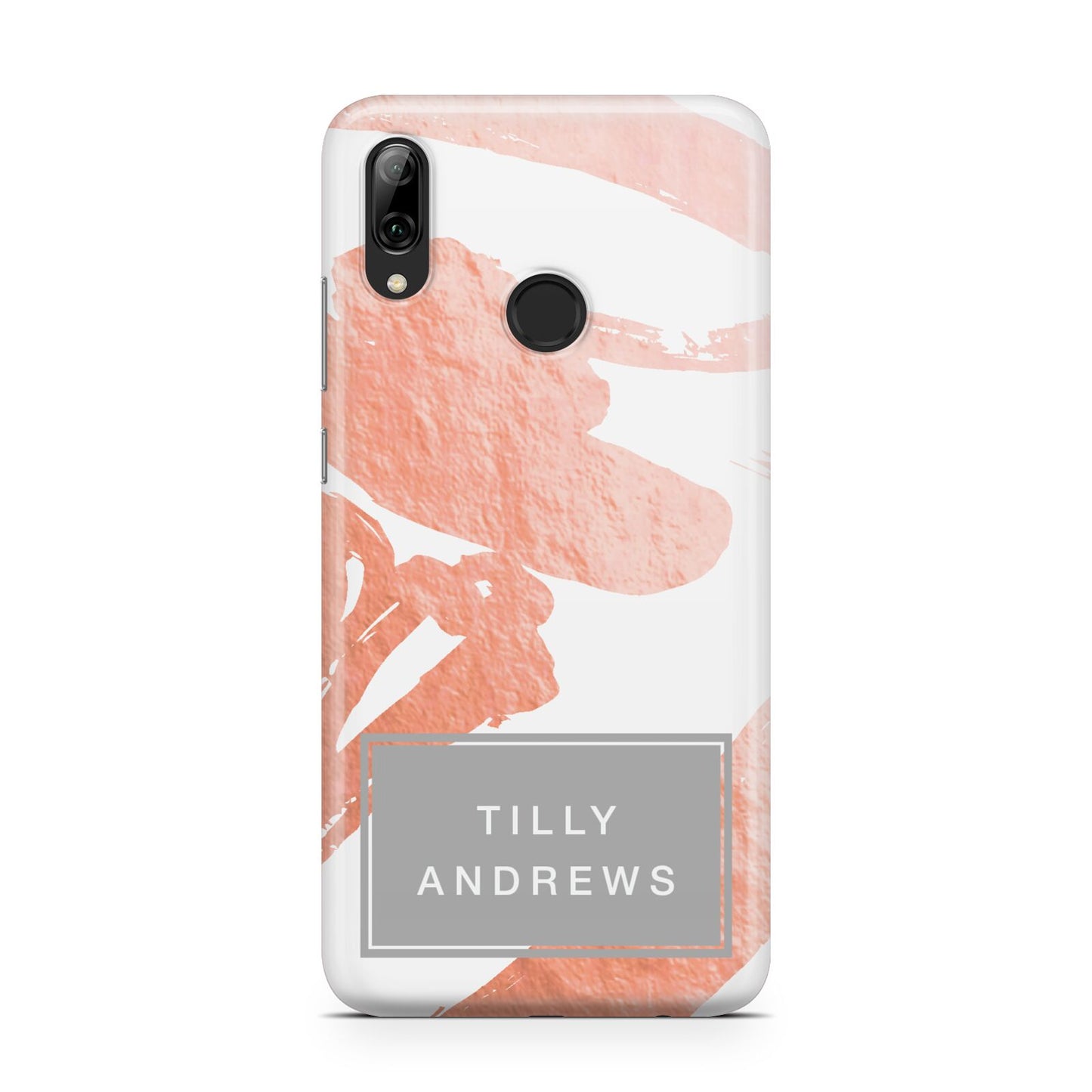 Personalised Rose Gold Leaf Name Huawei Y7 2019