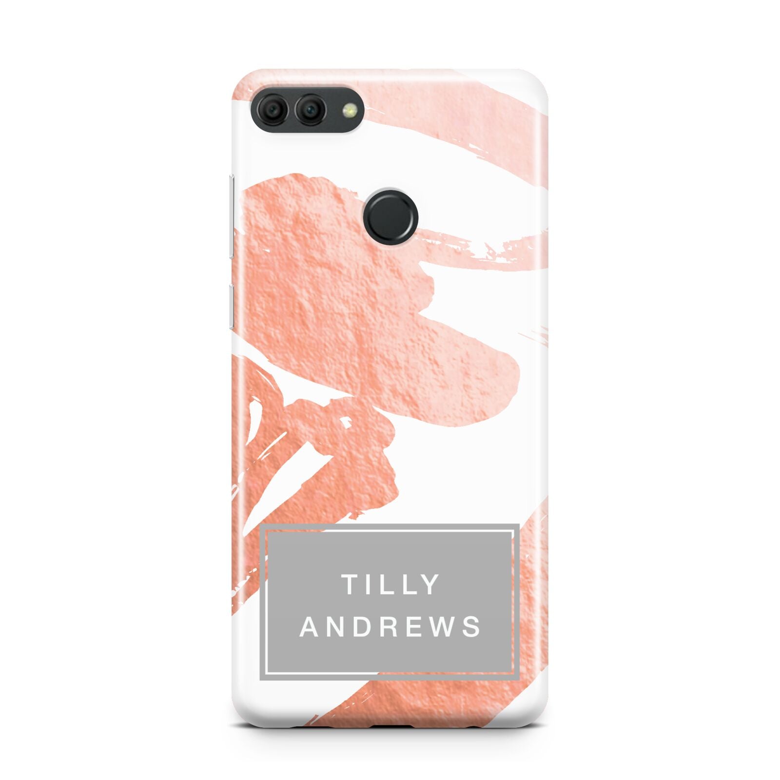 Personalised Rose Gold Leaf Name Huawei Y9 2018