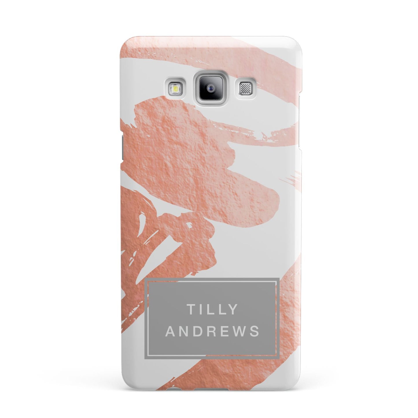 Personalised Rose Gold Leaf Name Samsung Galaxy A7 2015 Case