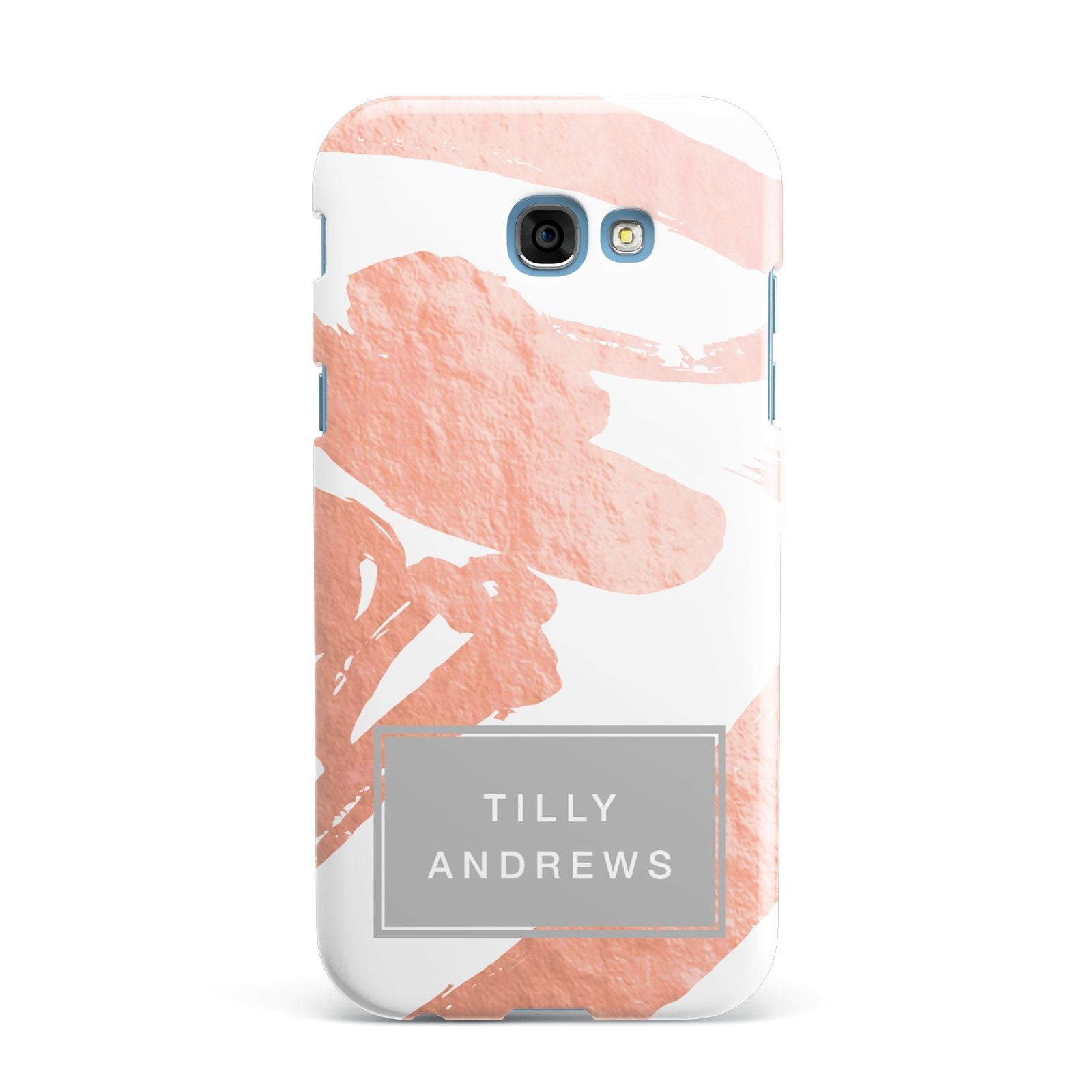 Personalised Rose Gold Leaf Name Samsung Galaxy A7 2017 Case