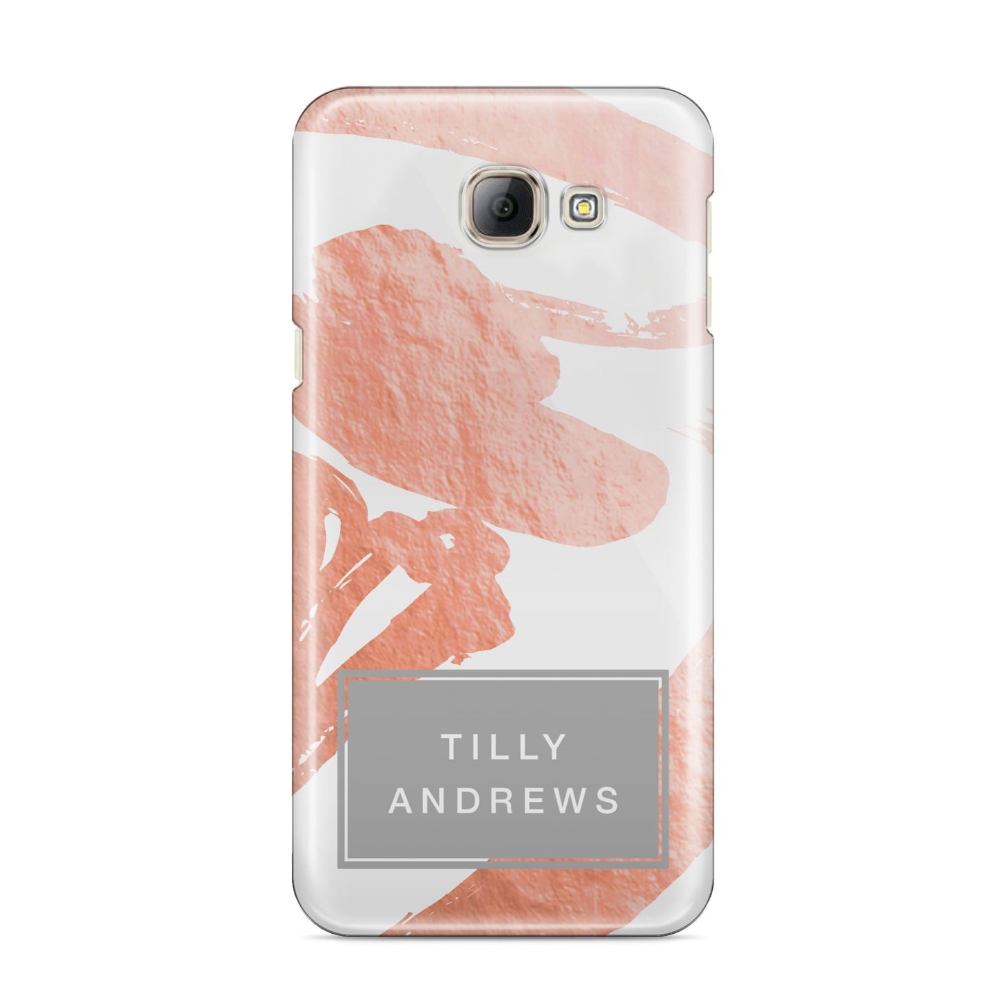 Personalised Rose Gold Leaf Name Samsung Galaxy A8 2016 Case