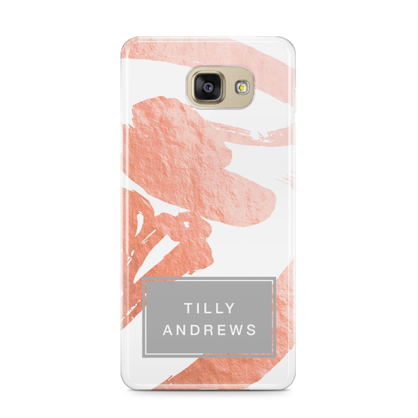 Personalised Rose Gold Leaf Name Samsung Galaxy A9 2016 Case on gold phone