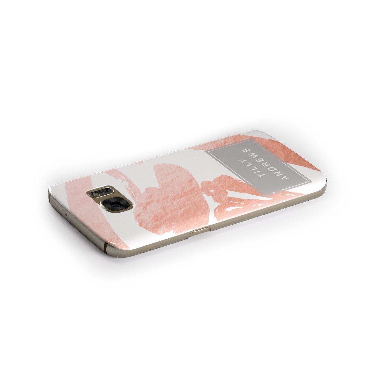 Personalised Rose Gold Leaf Name Samsung Galaxy Case Side Close Up