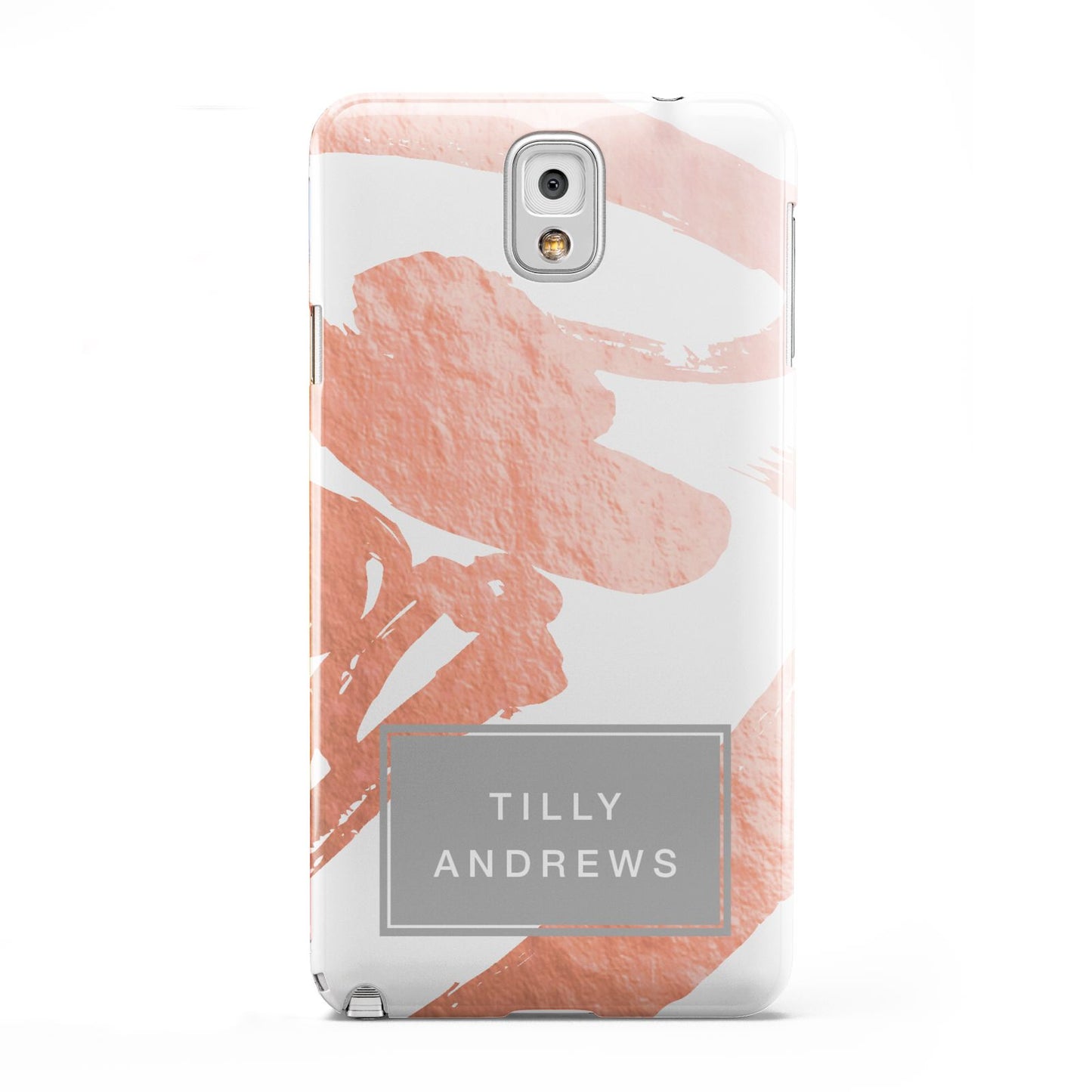 Personalised Rose Gold Leaf Name Samsung Galaxy Note 3 Case