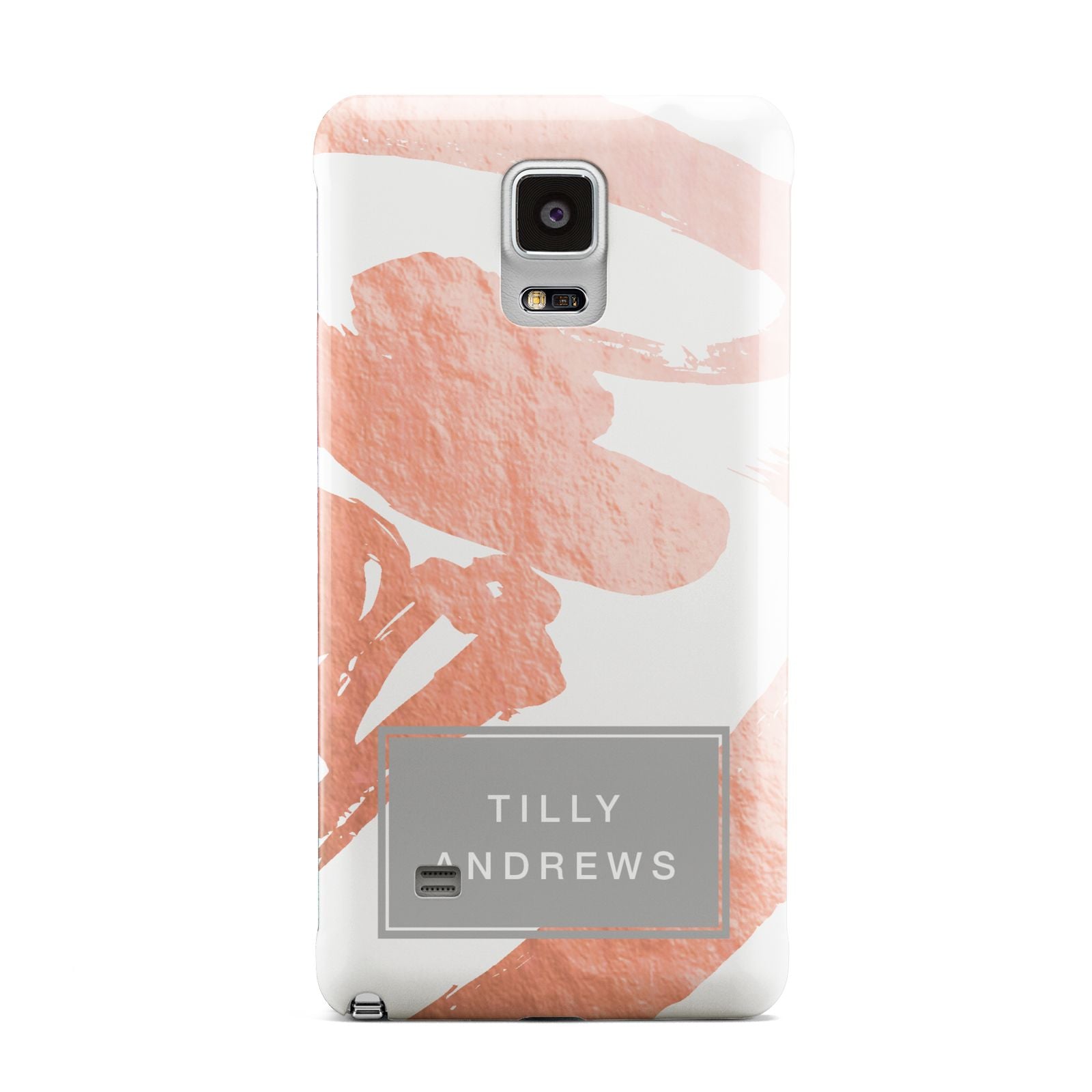 Personalised Rose Gold Leaf Name Samsung Galaxy Note 4 Case