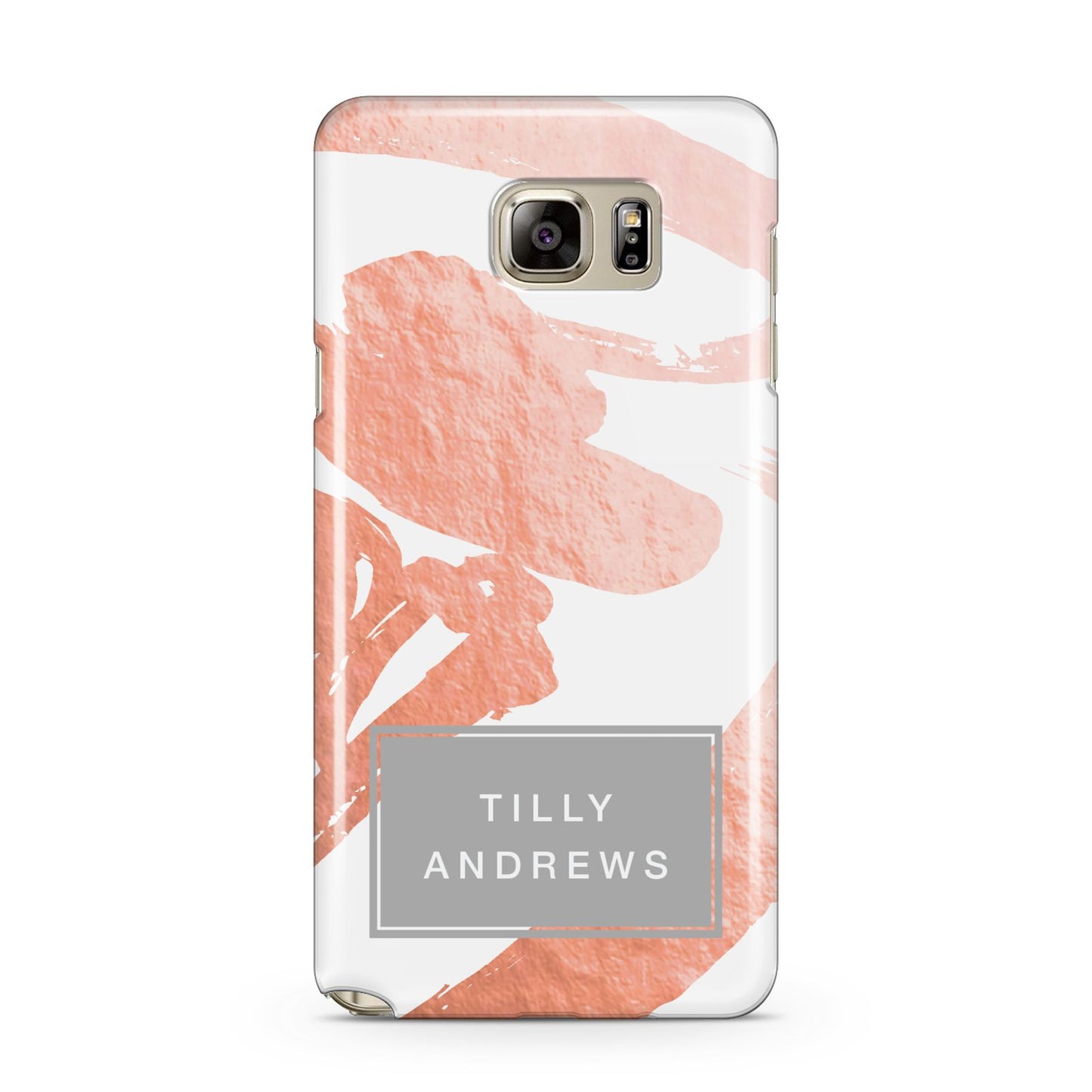 Personalised Rose Gold Leaf Name Samsung Galaxy Note 5 Case