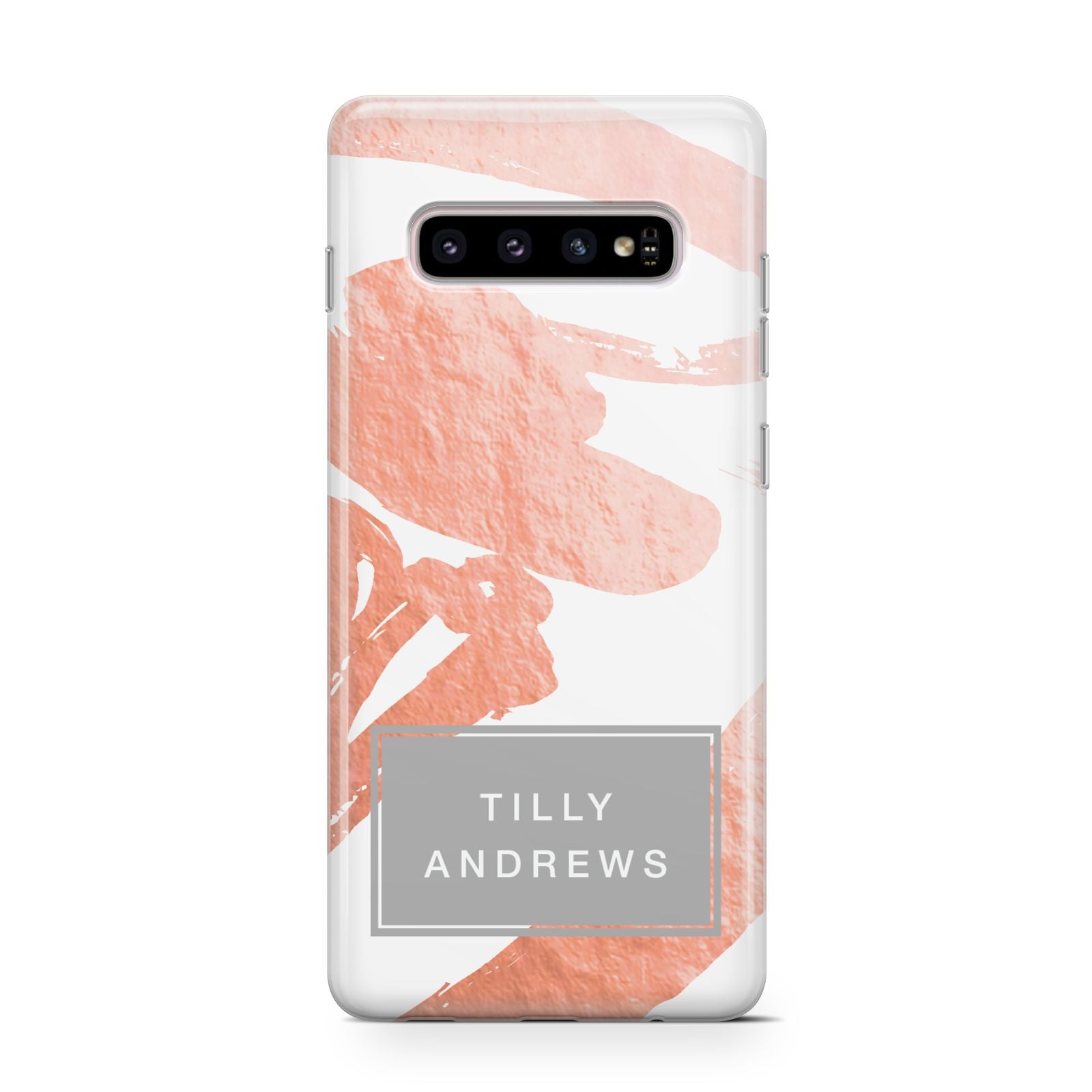 Personalised Rose Gold Leaf Name Samsung Galaxy S10 Case