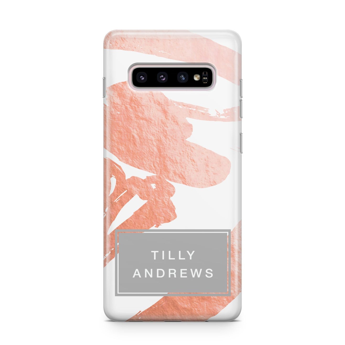 Personalised Rose Gold Leaf Name Samsung Galaxy S10 Plus Case