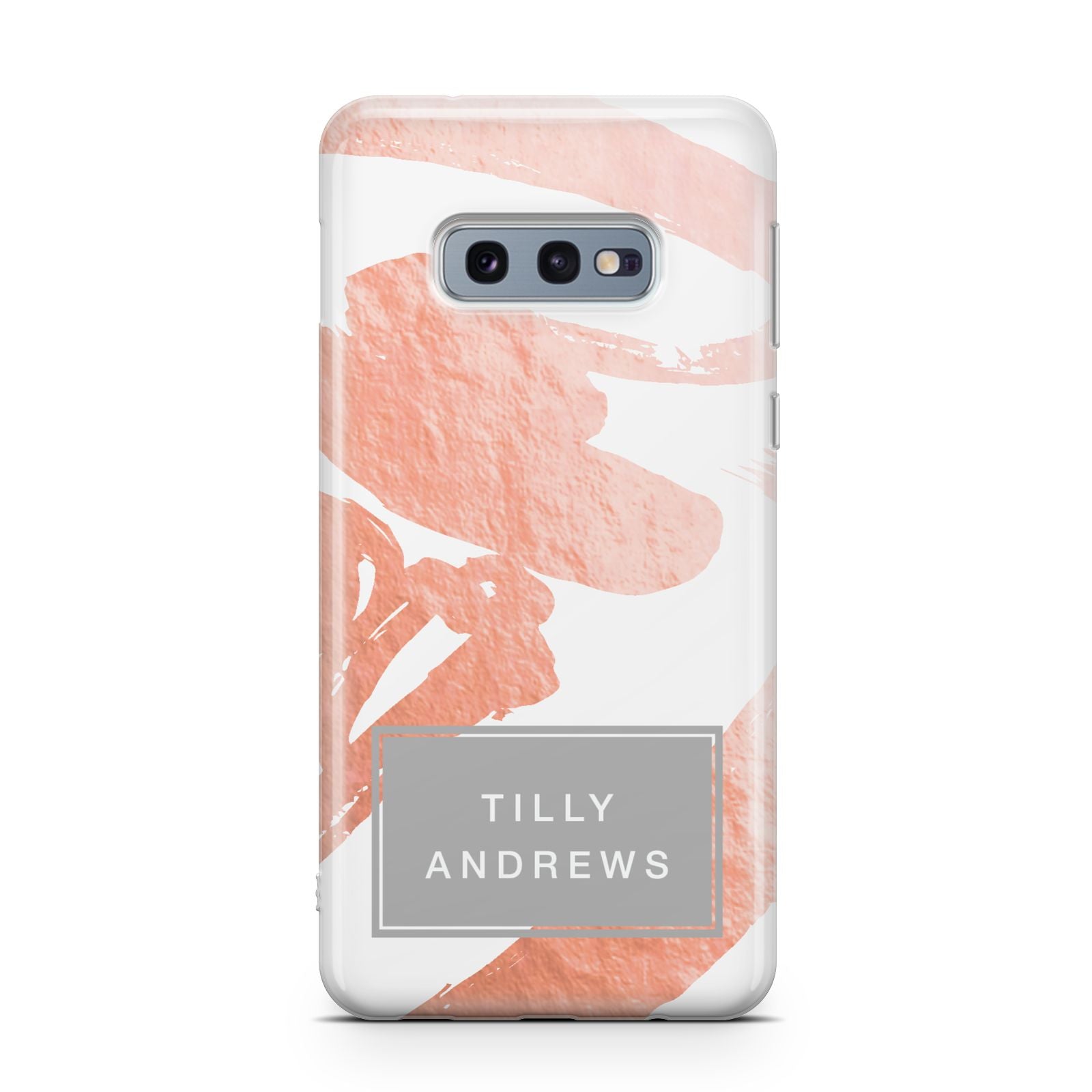 Personalised Rose Gold Leaf Name Samsung Galaxy S10E Case