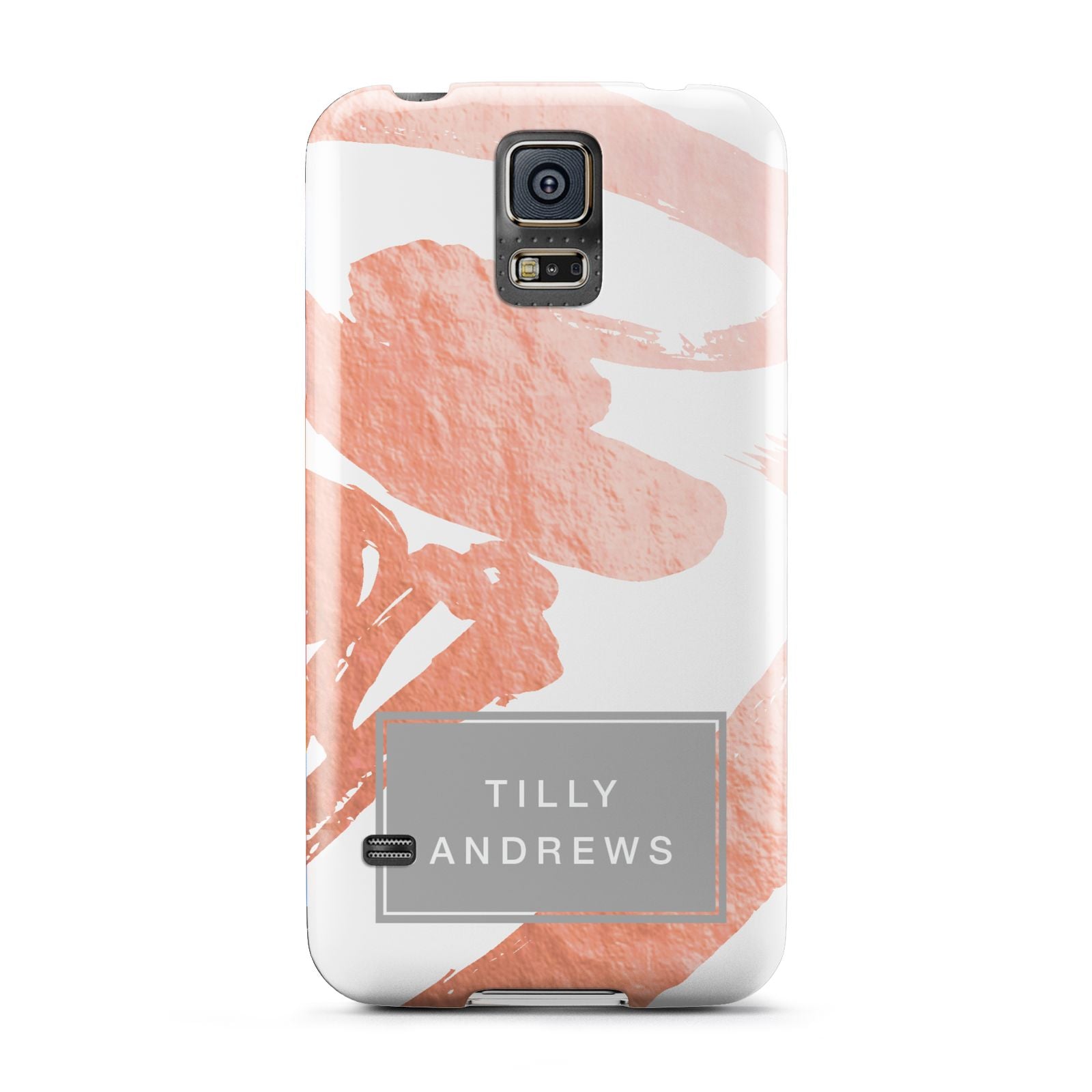 Personalised Rose Gold Leaf Name Samsung Galaxy S5 Case