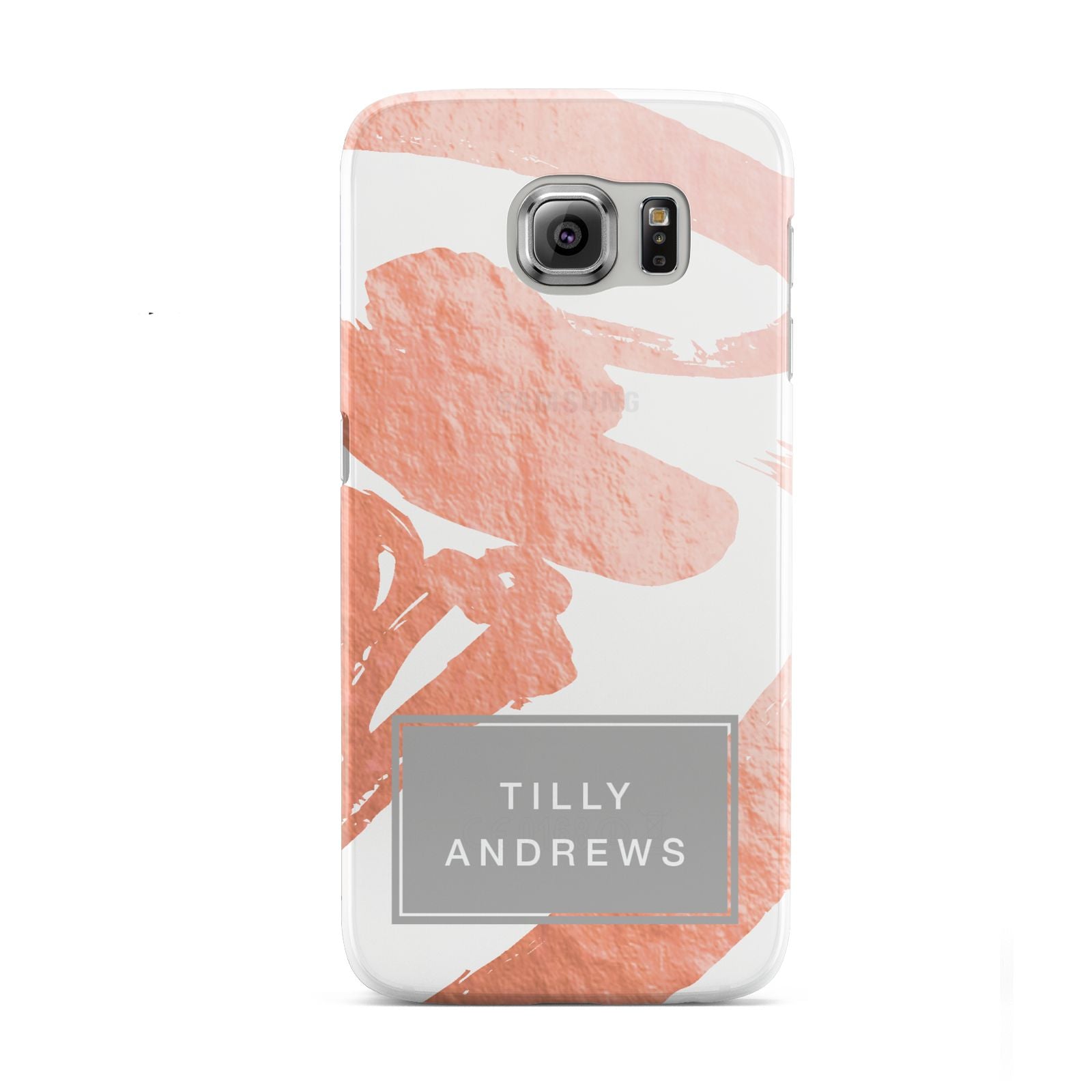 Personalised Rose Gold Leaf Name Samsung Galaxy S6 Case