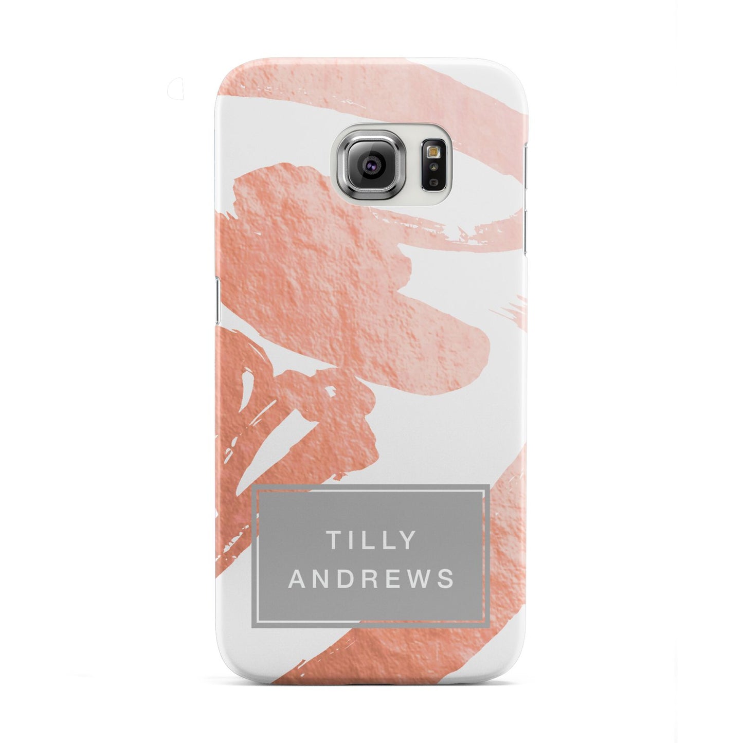 Personalised Rose Gold Leaf Name Samsung Galaxy S6 Edge Case