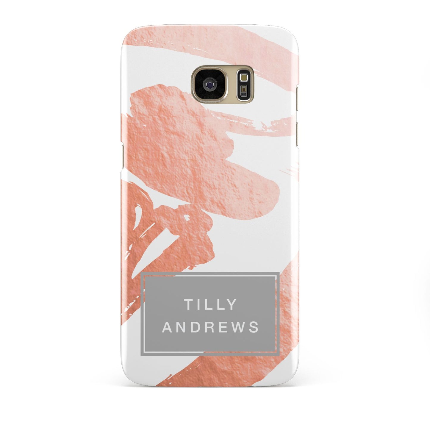 Personalised Rose Gold Leaf Name Samsung Galaxy S7 Edge Case