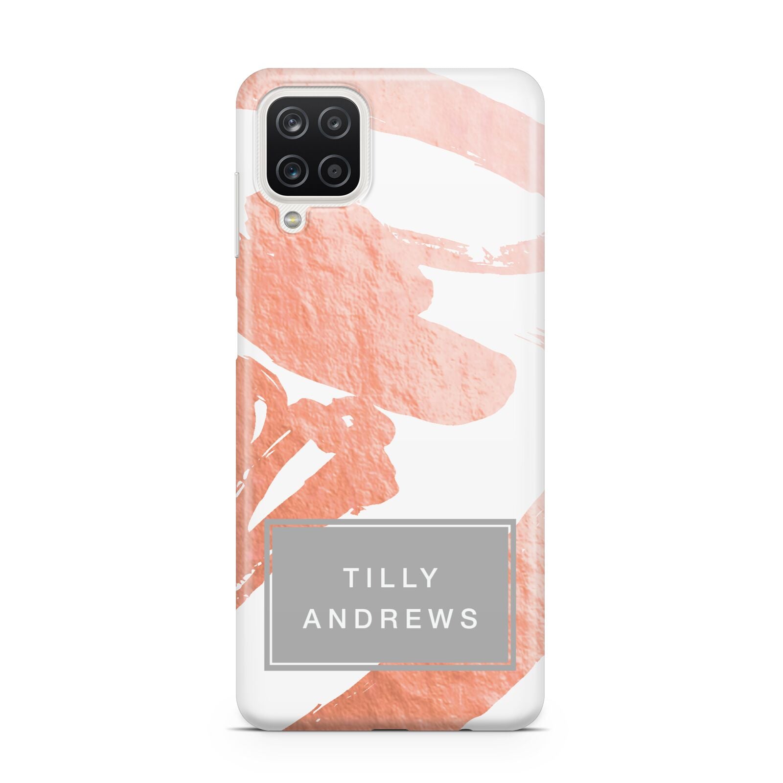 Personalised Rose Gold Leaf Name Samsung M12 Case
