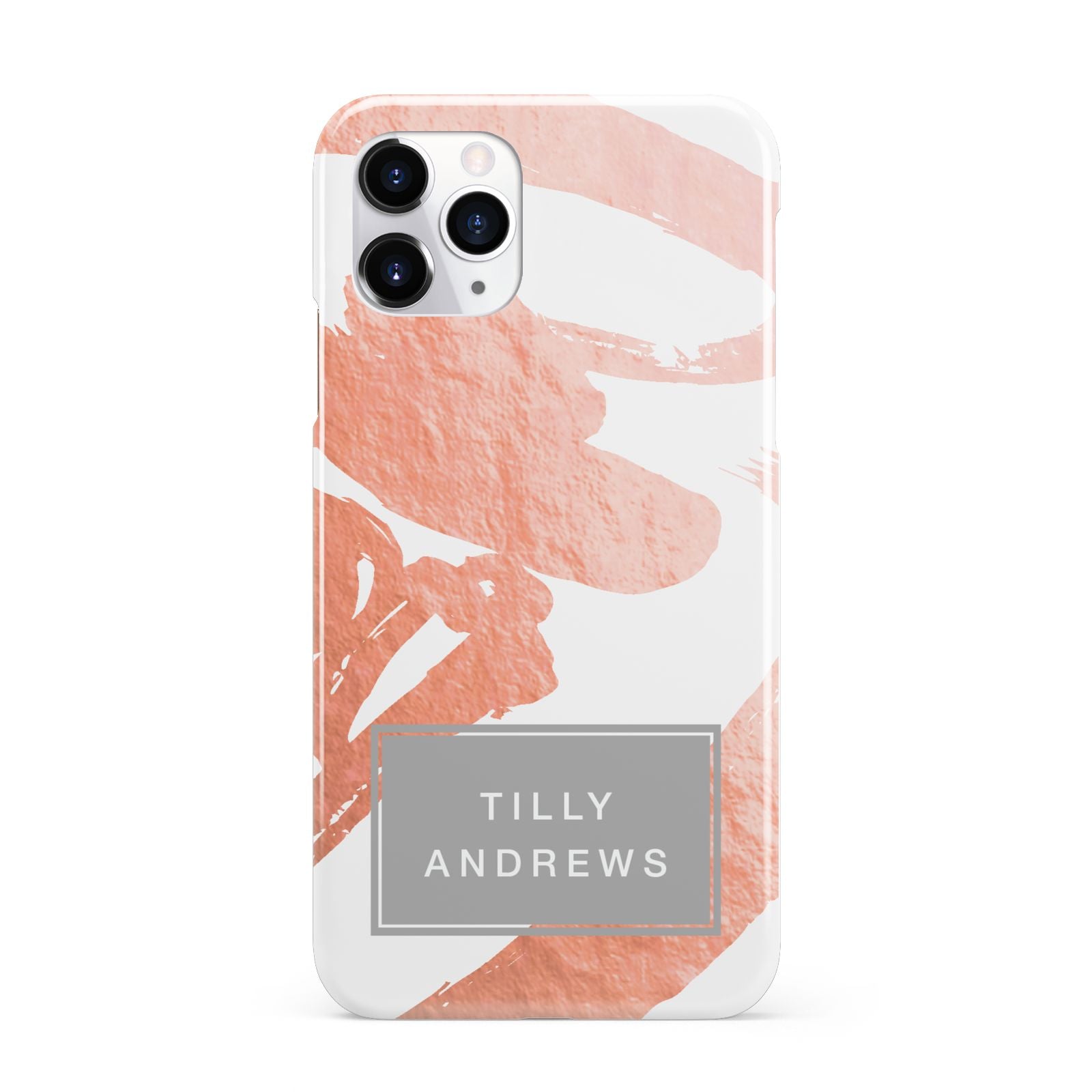 Personalised Rose Gold Leaf Name iPhone 11 Pro 3D Snap Case