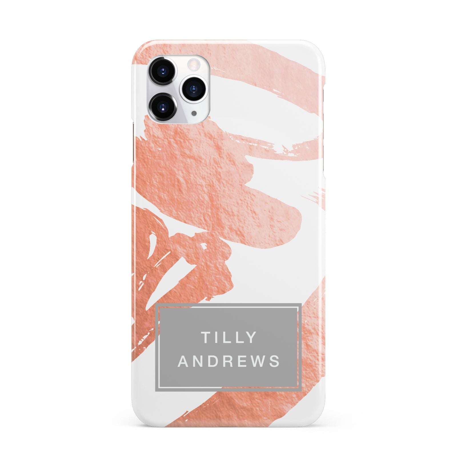 Personalised Rose Gold Leaf Name iPhone 11 Pro Max 3D Snap Case