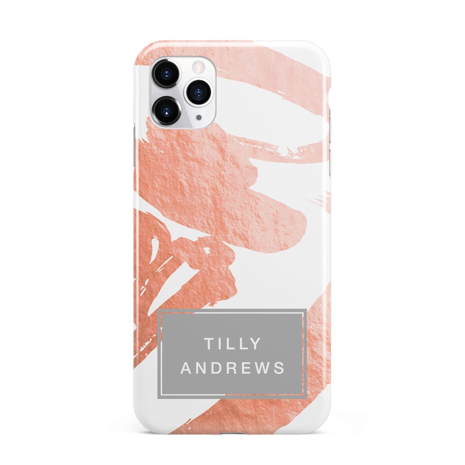 Personalised Rose Gold Leaf Name iPhone 11 Pro Max 3D Tough Case