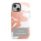 Personalised Rose Gold Leaf Name iPhone 13 Mini Full Wrap 3D Tough Case