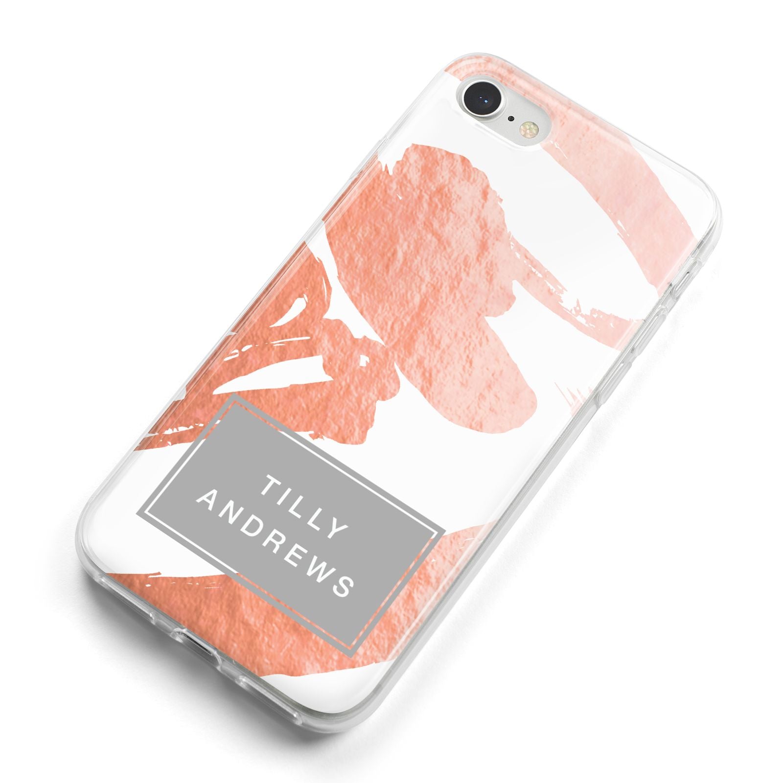 Personalised Rose Gold Leaf Name iPhone 8 Bumper Case on Silver iPhone Alternative Image