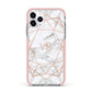 Personalised Rose Gold Marble Initials Apple iPhone 11 Pro in Silver with Pink Impact Case