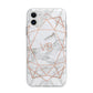 Personalised Rose Gold Marble Initials Apple iPhone 11 in White with Bumper Case
