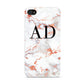 Personalised Rose Gold Marble Initials Apple iPhone 4s Case