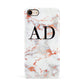 Personalised Rose Gold Marble Initials Apple iPhone 7 8 3D Snap Case