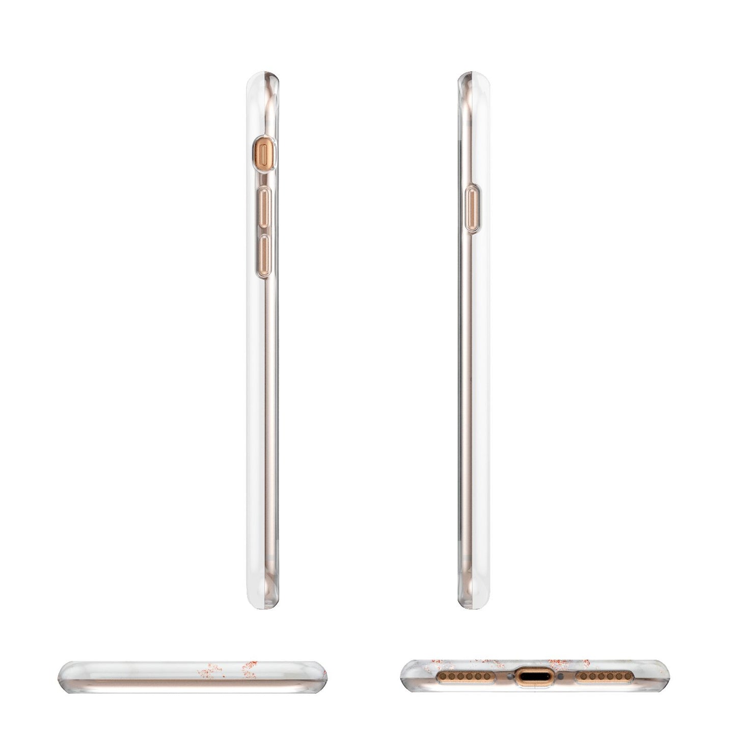 Personalised Rose Gold Marble Initials Apple iPhone 7 8 3D Wrap Tough Case Alternative Image Angles