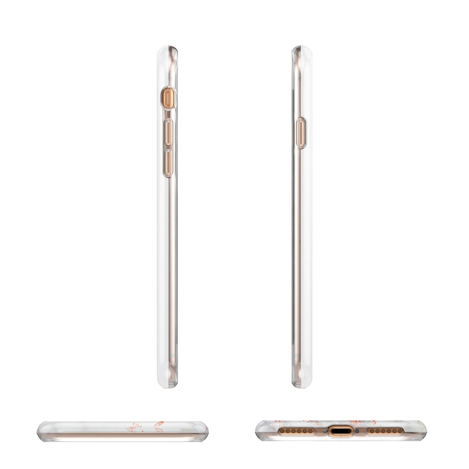 Personalised Rose Gold Marble Initials Apple iPhone 7 8 3D Wrap Tough Case Alternative Image Angles