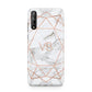 Personalised Rose Gold Marble Initials Huawei Enjoy 10s Phone Case