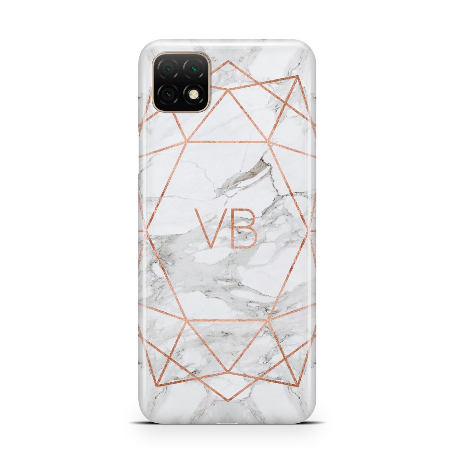 Personalised Rose Gold Marble Initials Huawei Enjoy 20 Phone Case
